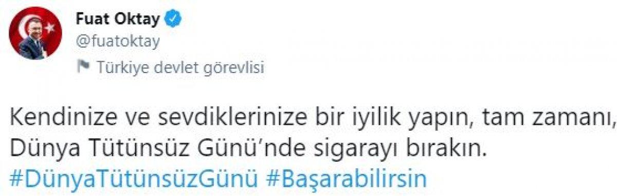 Fuat Oktay'dan, Dünya Tütünsüz Günü mesajı