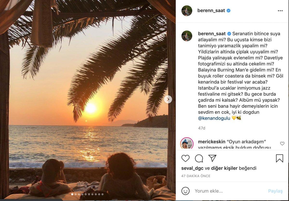 Beren Saat'ten Kenan Doğulu'ya doğum günü mesajı