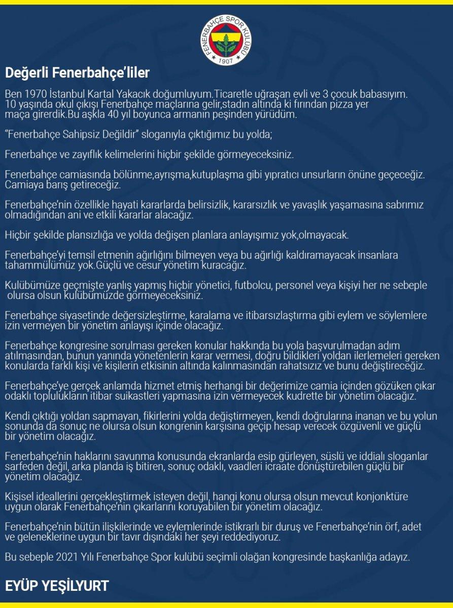 Fenerbahçe başkan adayı Eyüp Yeşilyurt kimdir? Ali Koç'a rakip çıktı..