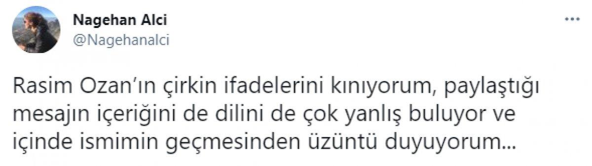 Nagehan Alçı ve Rasim Ozan Kütahyalı sosyal medyada birbirine girdi