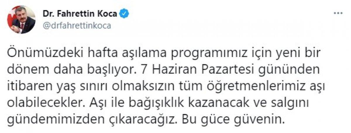 Yaş sınırı olmaksızın tüm öğretmenler aşı olabilecek