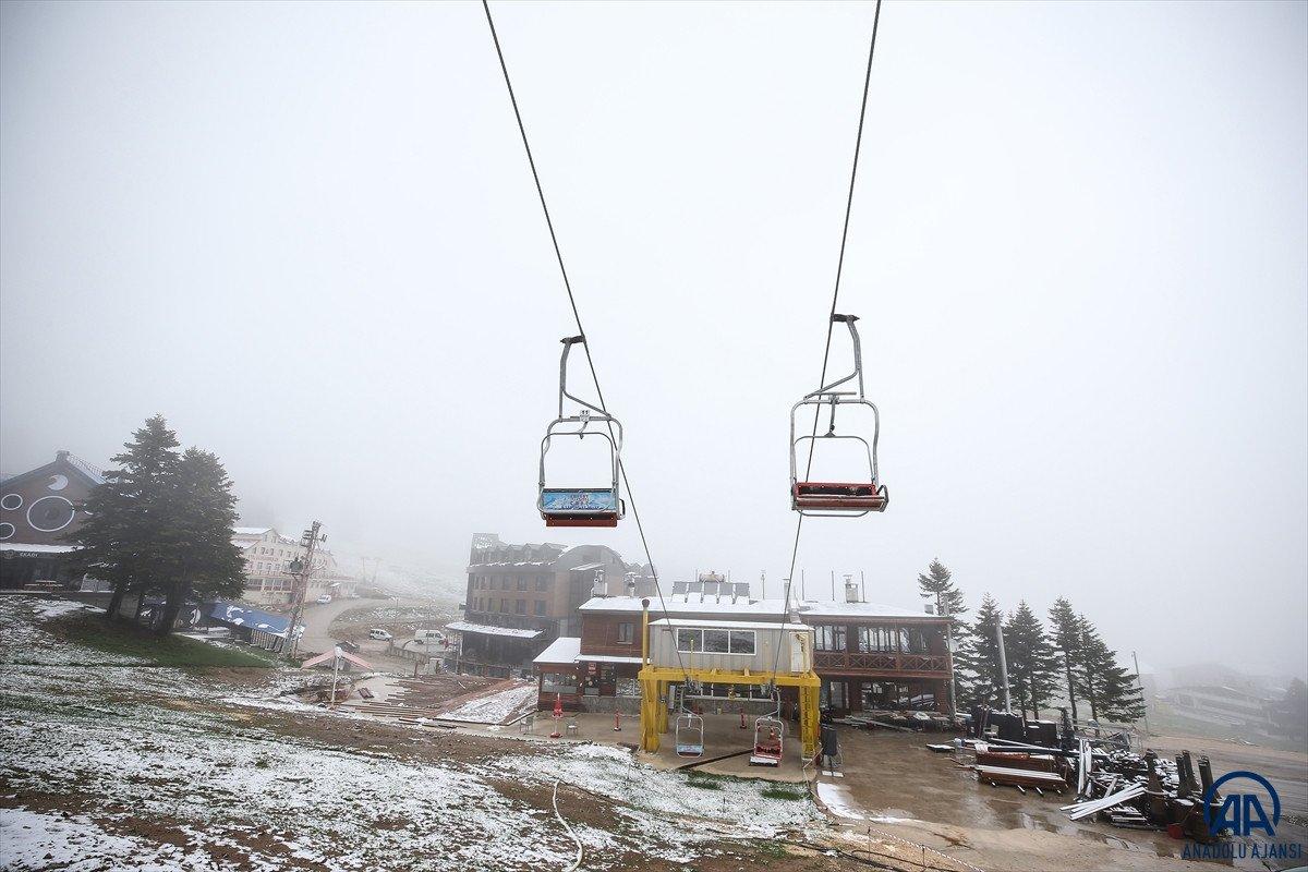 Uludağ’a Haziran ayında kar yağdı