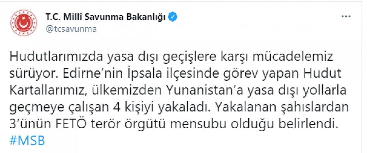 Edirne'de, Yunanistan'a kaçmak üzere olan 3'ü FETÖ mensubu 4 kişi yakalandı