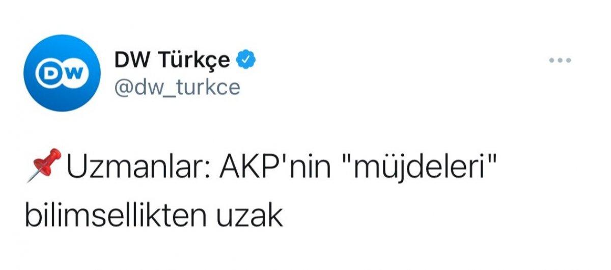 Deutsche Welle Türkçe'nin 'müjde' haberi