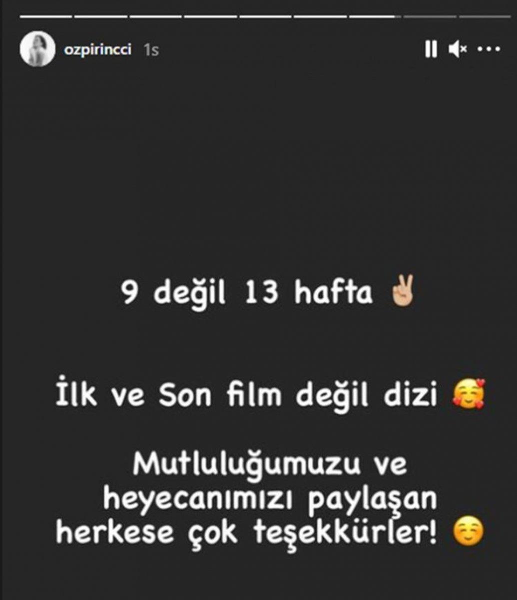 Özge Özpirinçci: 13 haftalık hamileyim