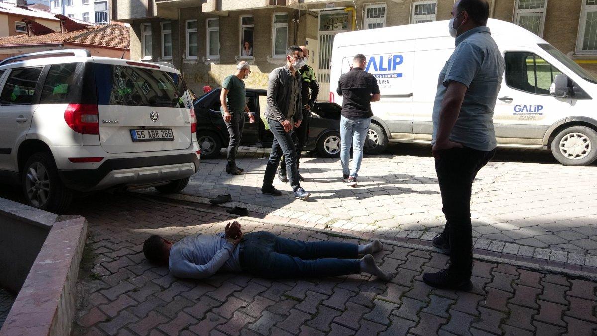 Samsun'da kovalamaca sonunda yakalanan şahıstan pes dedirten savunma