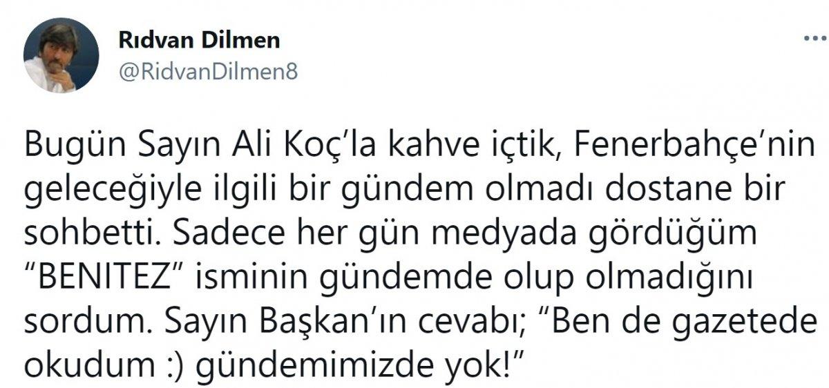 Ali Koç: Benitez gündemimizde yok