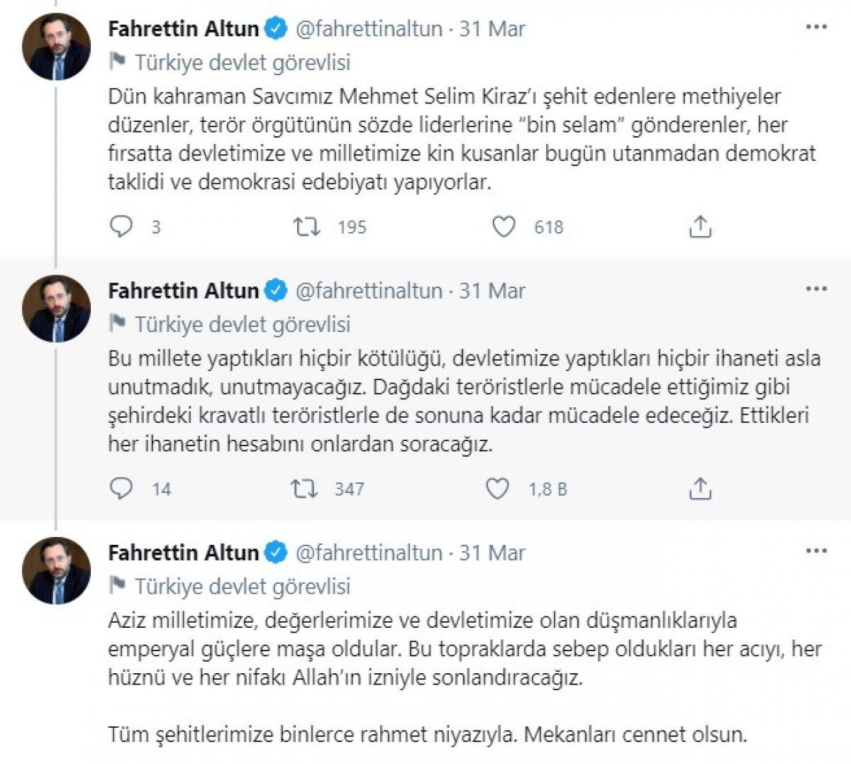 Ahmet Şık, Fahrettin Altun’un paylaşımdan şikayetçi oldu