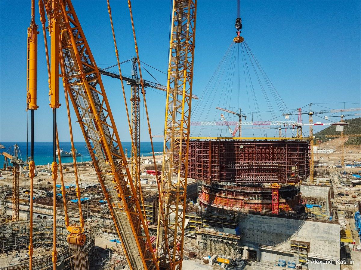 Akkuyu Nükleer Güç Santrali'nin birinci güç ünitesinde çalışmalar devam ediyor