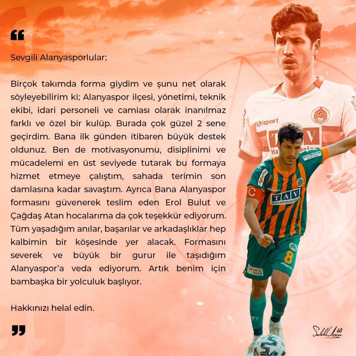 Salih Uçan Alanyaspor'a veda etti