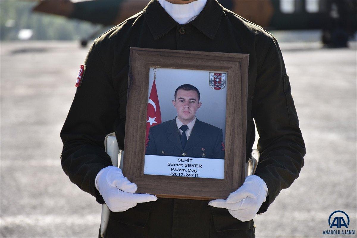 Irak'ın kuzeyinde şehit düşen Samet Şeker, memleketine uğurlandı