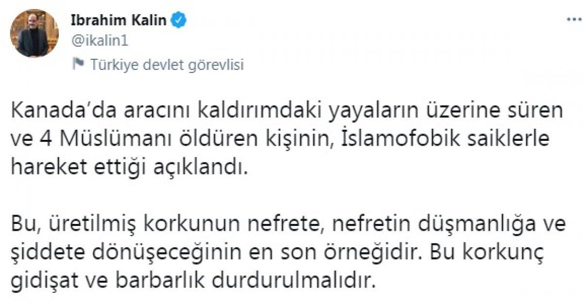 İbrahim Kalın'dan Kanada'daki saldırıya kınama
