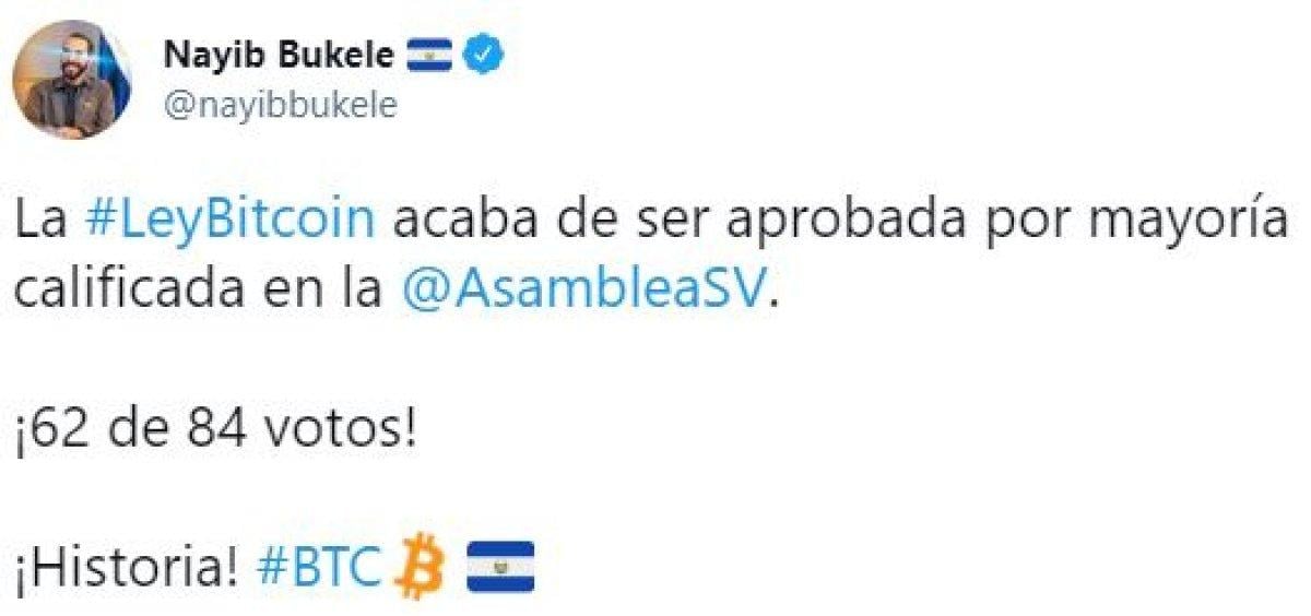El Salvador, Bitcoin tasarısını onayladı