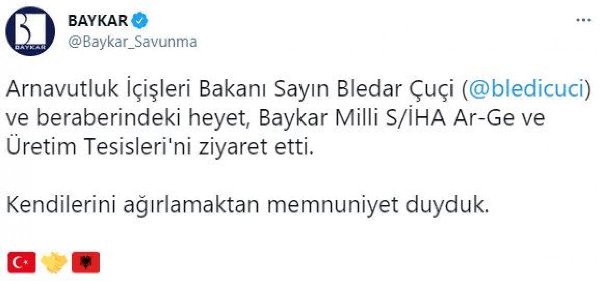 Arnavutluk heyeti, Bayraktar TB2'yi inceledi