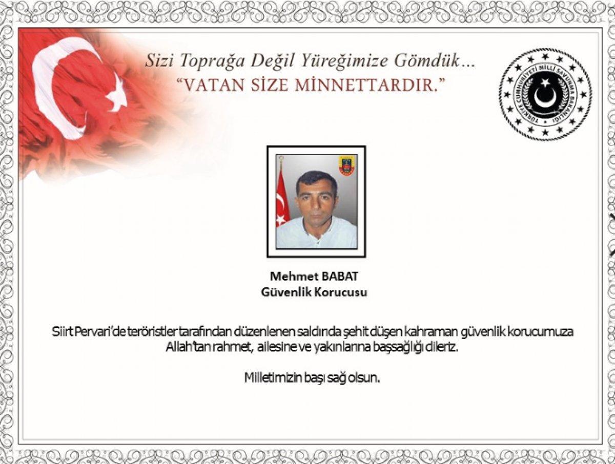 Siirt şehidi Mehmet Babat'a veda