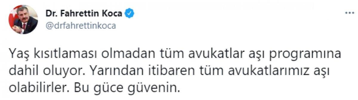 Üç meslek grubu daha aşılamaya dahil edildi