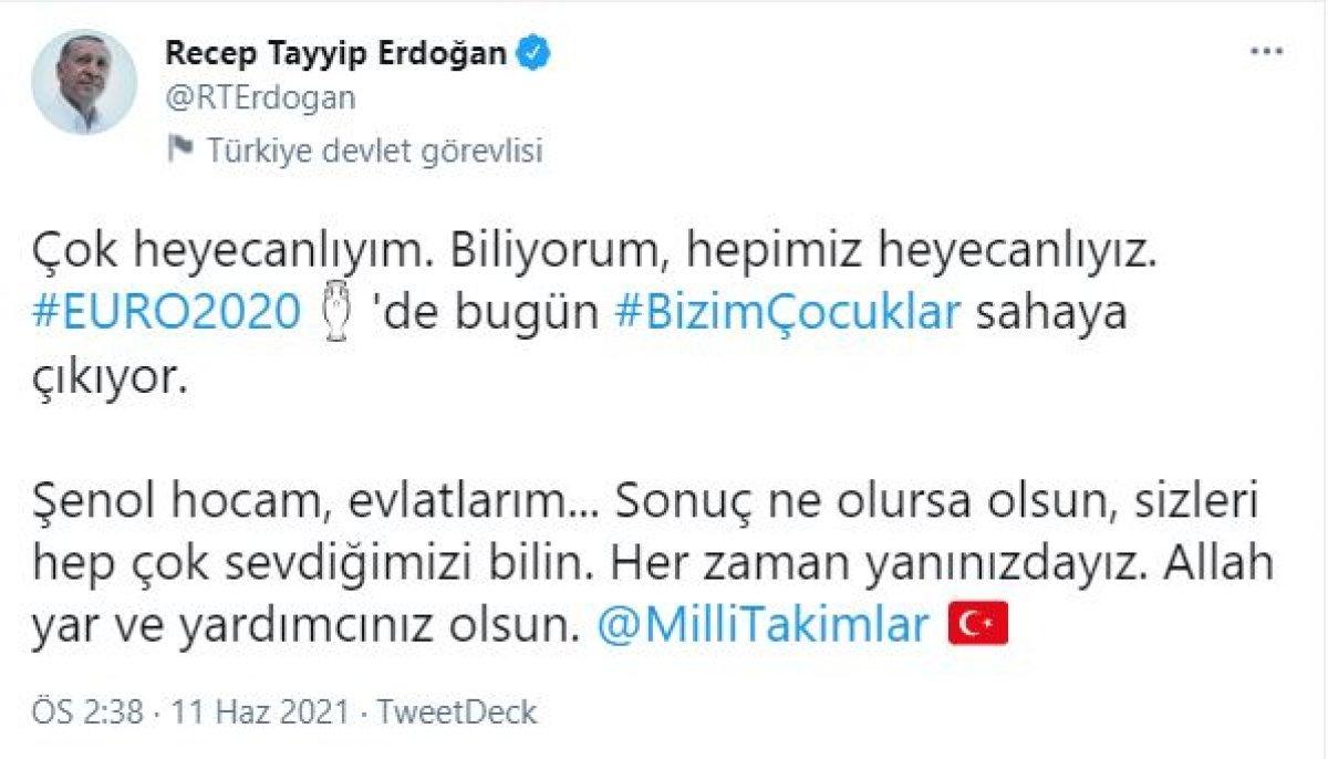 Cumhurbaşkanı Erdoğan'dan EURO 2020 mesajı