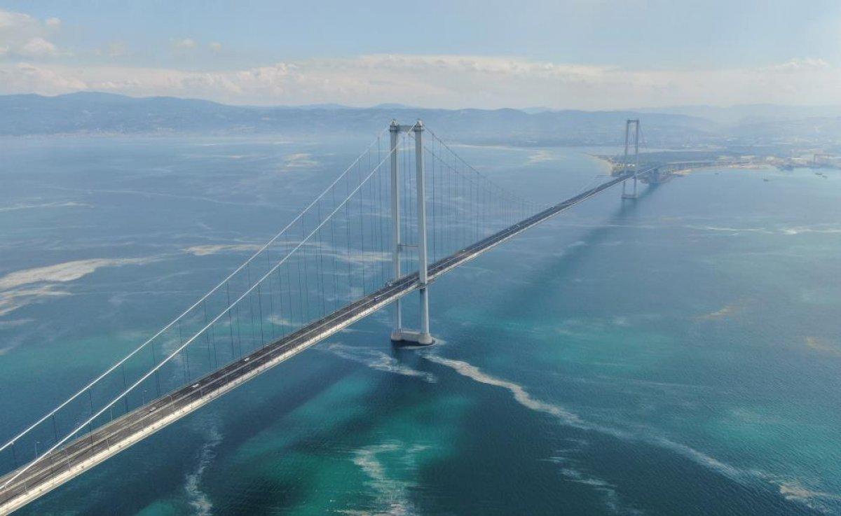 Osmangazi Köprüsü’nün etrafını deniz salyası sardı