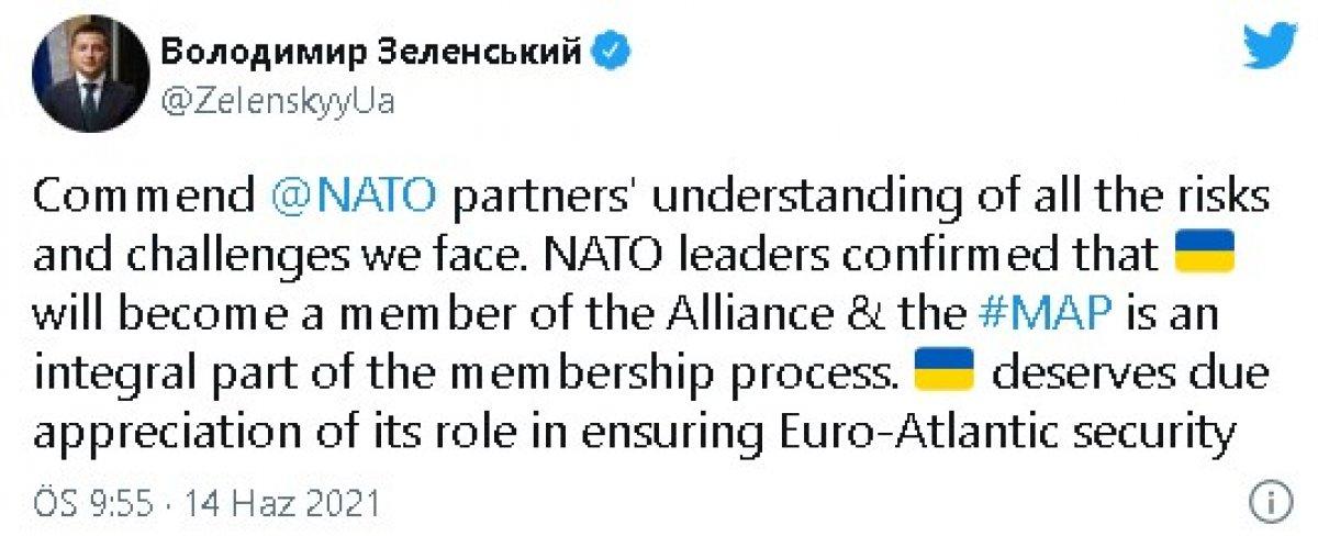 Zelenskiy: Ukrayna NATO'nun bir parçası olacak