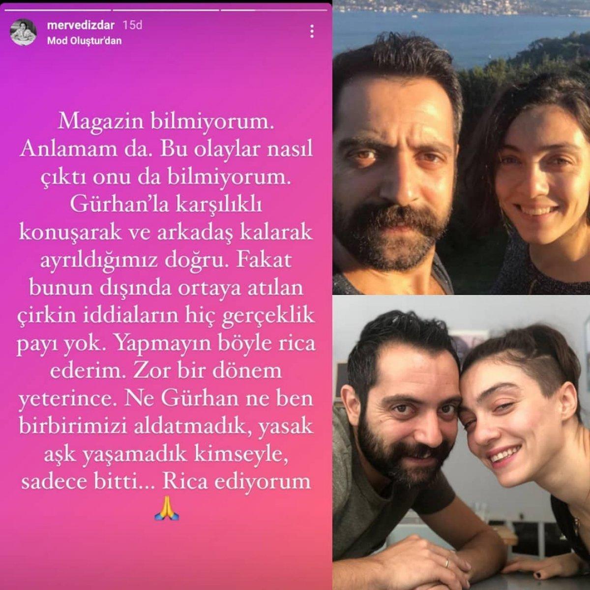 Merve Dizdar, boşanıyor