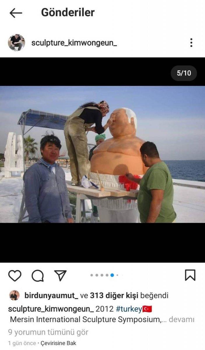 Mersin'deki şişman boksör heykeli espri konusu oldu