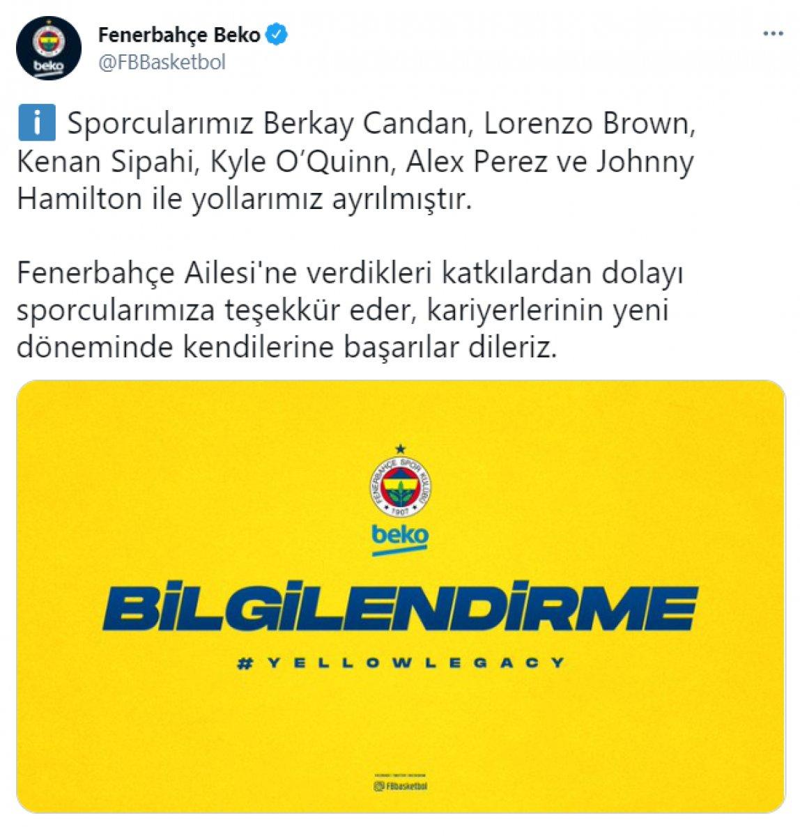 Fenerbahçe Beko'da 6 isimle yollar ayrıldı