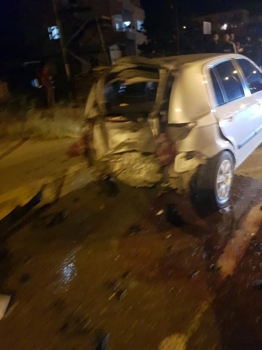 Düzce'de motosikletlinin otomobile çarptığı anlar