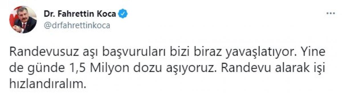 Fahrettin Koca'dan randevusuz aşıyla ilgili açıklama