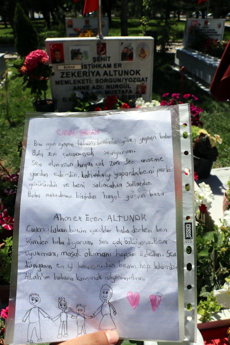 Şehit oğlundan babasına mektup: Allah'ım babama kavuşmak istiyorum