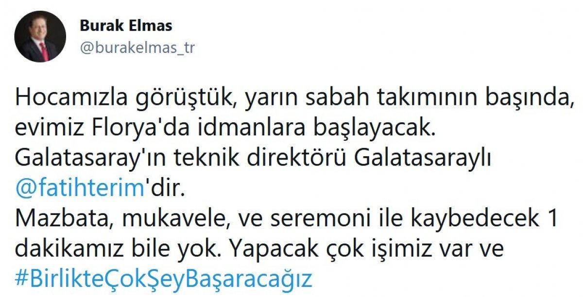 Burak Elmas: Galatasaray'ın teknik direktörü Fatih Terim'dir