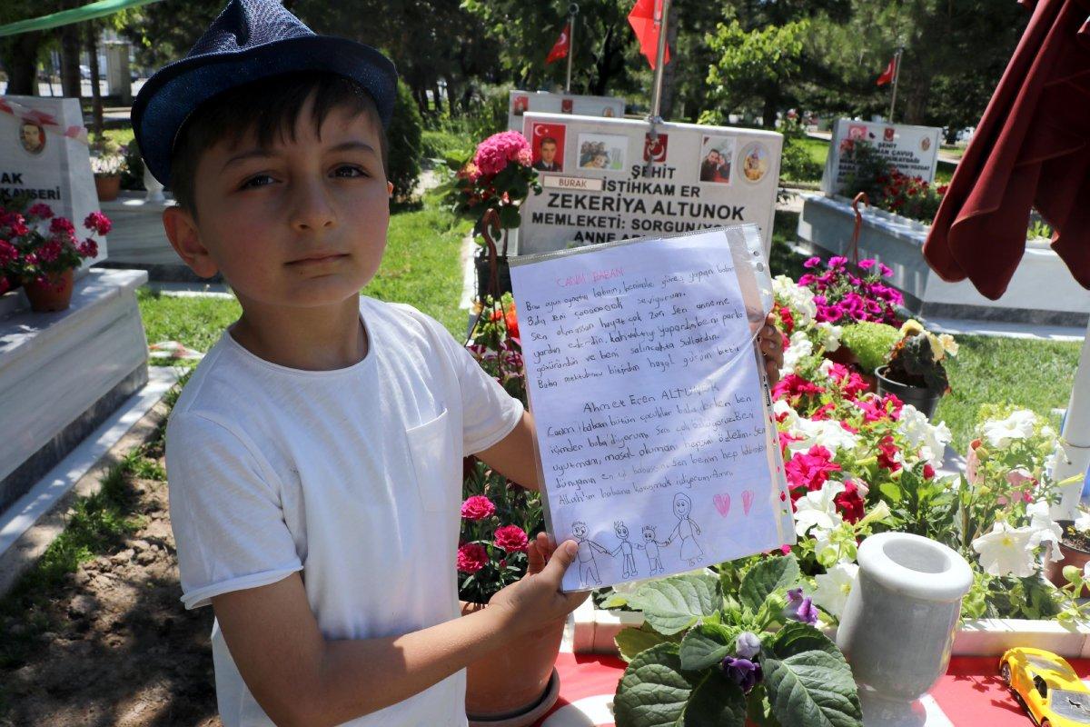 Şehit oğlundan babasına mektup: Allah'ım babama kavuşmak istiyorum