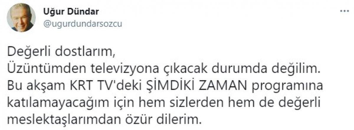 Uğur Dündar, rahatsızlandı