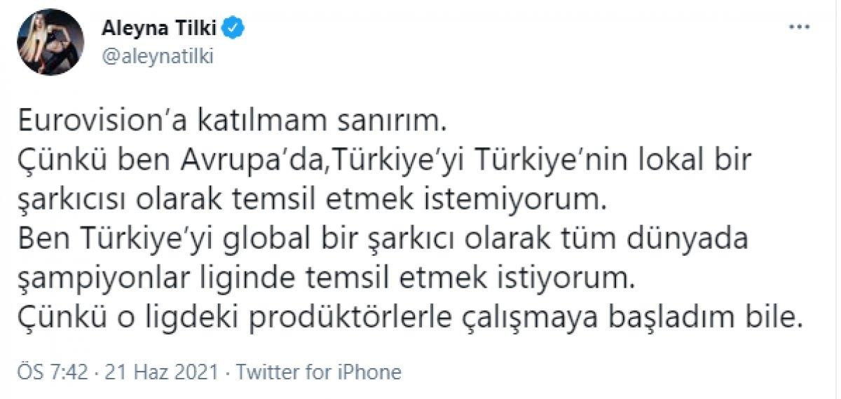 Aleyna Tilki: Türkiye’nin lokal şarkıcısı olamam