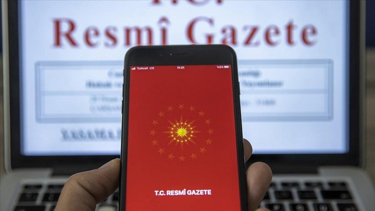 Resmi Gazete'de yayınlandı