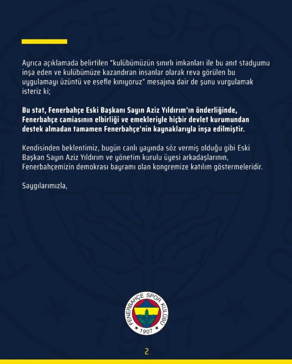 Aziz Yıldırım: Kongreye katılmayacağım