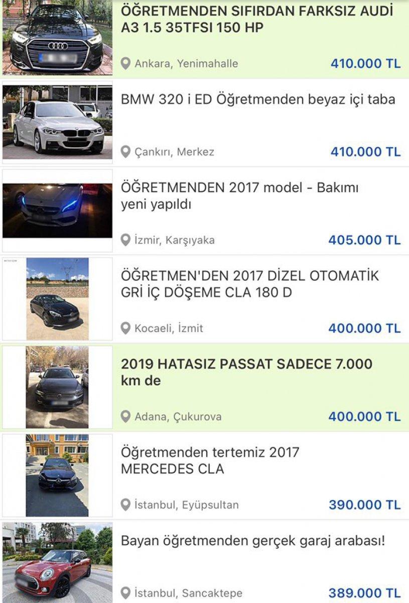 Öğretmenden satılık lüks araç ilanları sosyal medyanın gündeminde