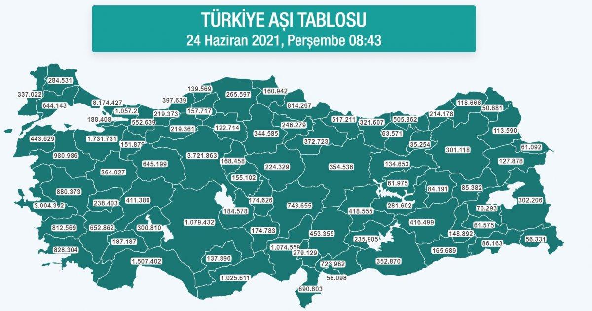 Türkiye'de uygulanan birinci doz 30 milyonu geçti