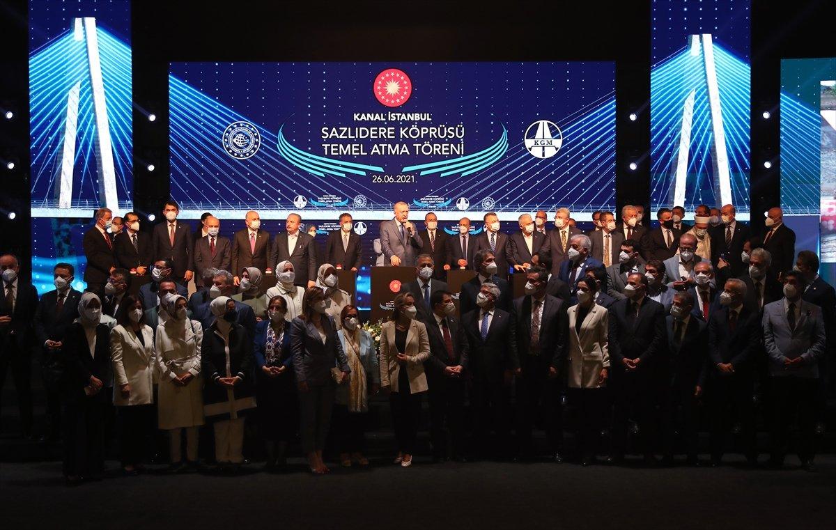 Kanal İstanbul Sazlıdere Köprüsü'nün temeli atıldı