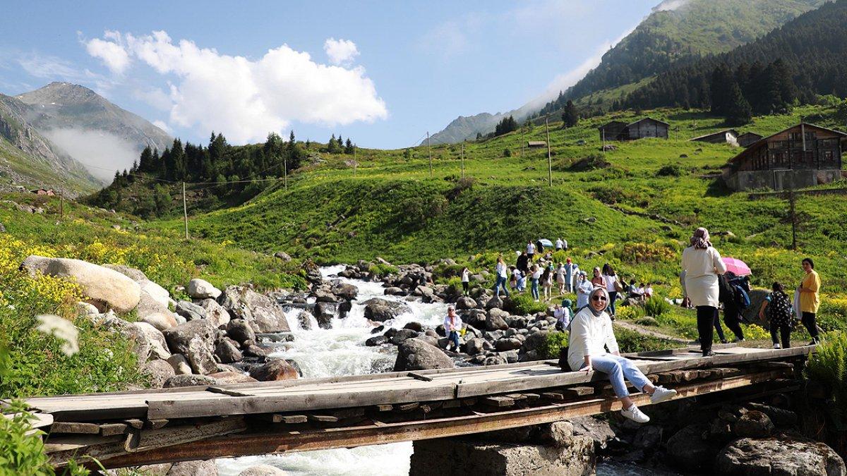 Rize'de Elevit Yaylası, ziyaretçilerin ilgi odağı oldu