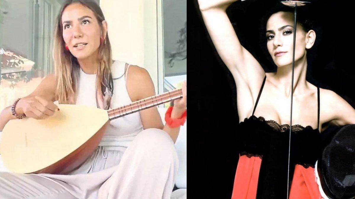 Zeynep Tokuş bağlama dersi alıyor