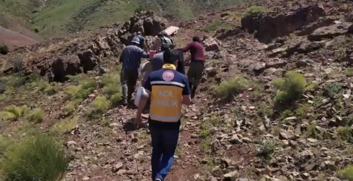 Bingöl’de hastalanan adam, ambulans helikopterine eşek sırtında taşındı