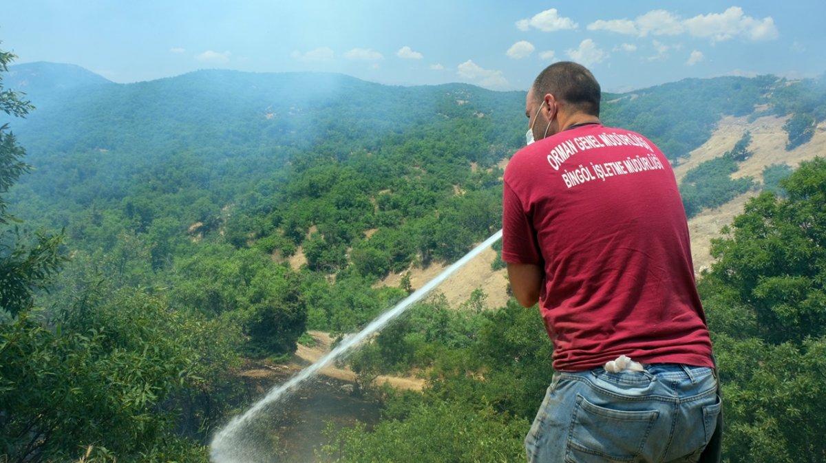 Bingöl'de 3 gündür süren orman yangınına müdahale devam ediyor