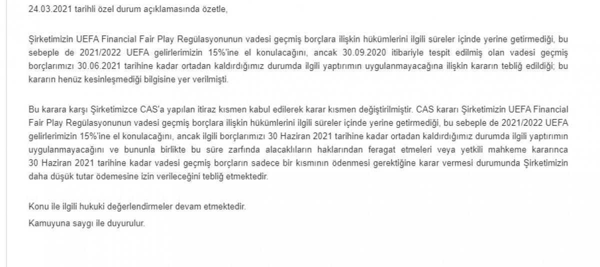 CAS, Beşiktaş'ın itirazını reddetti