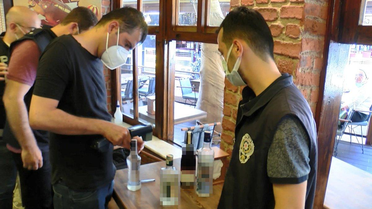Maltepe'de polis, kaçak ve sahte alkol denetimi yaptı