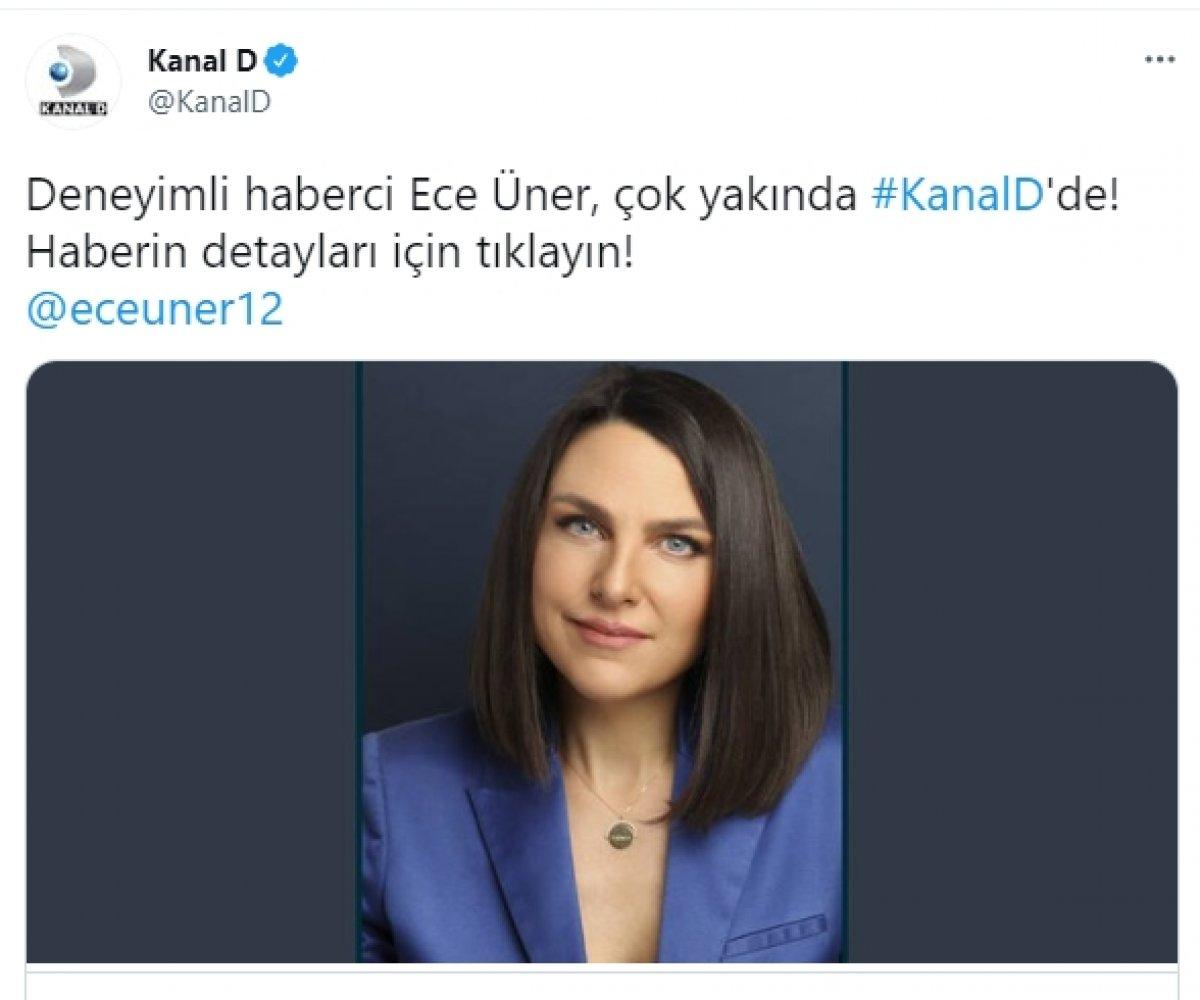 Ece Üner Kanal D’ye transfer oldu