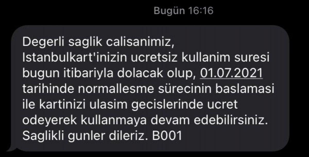 İstanbul'daki sağlık çalışanlarının ücretsiz kullanım hakları sona eriyor