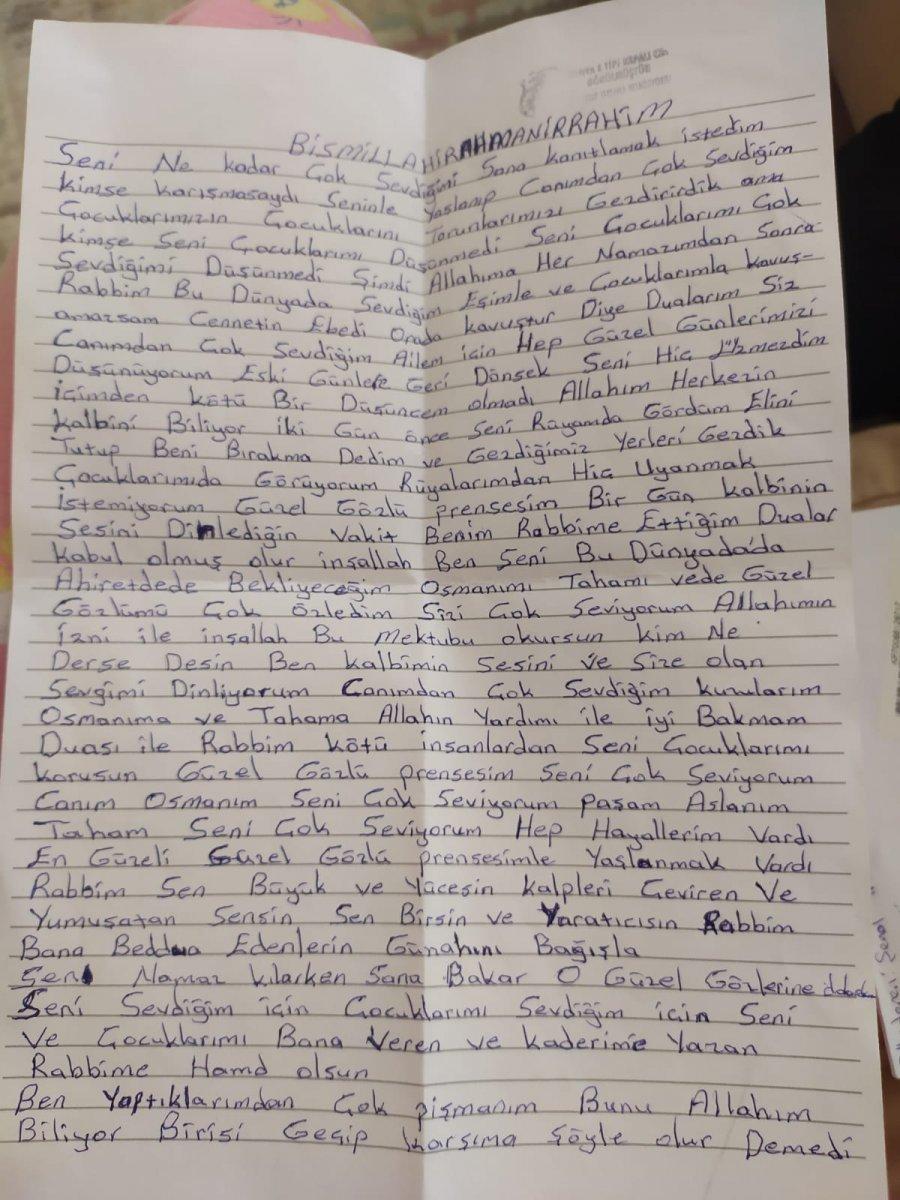 Konya'da kayınpederi ve bacanağını öldürdü, eşine mektup yazdı