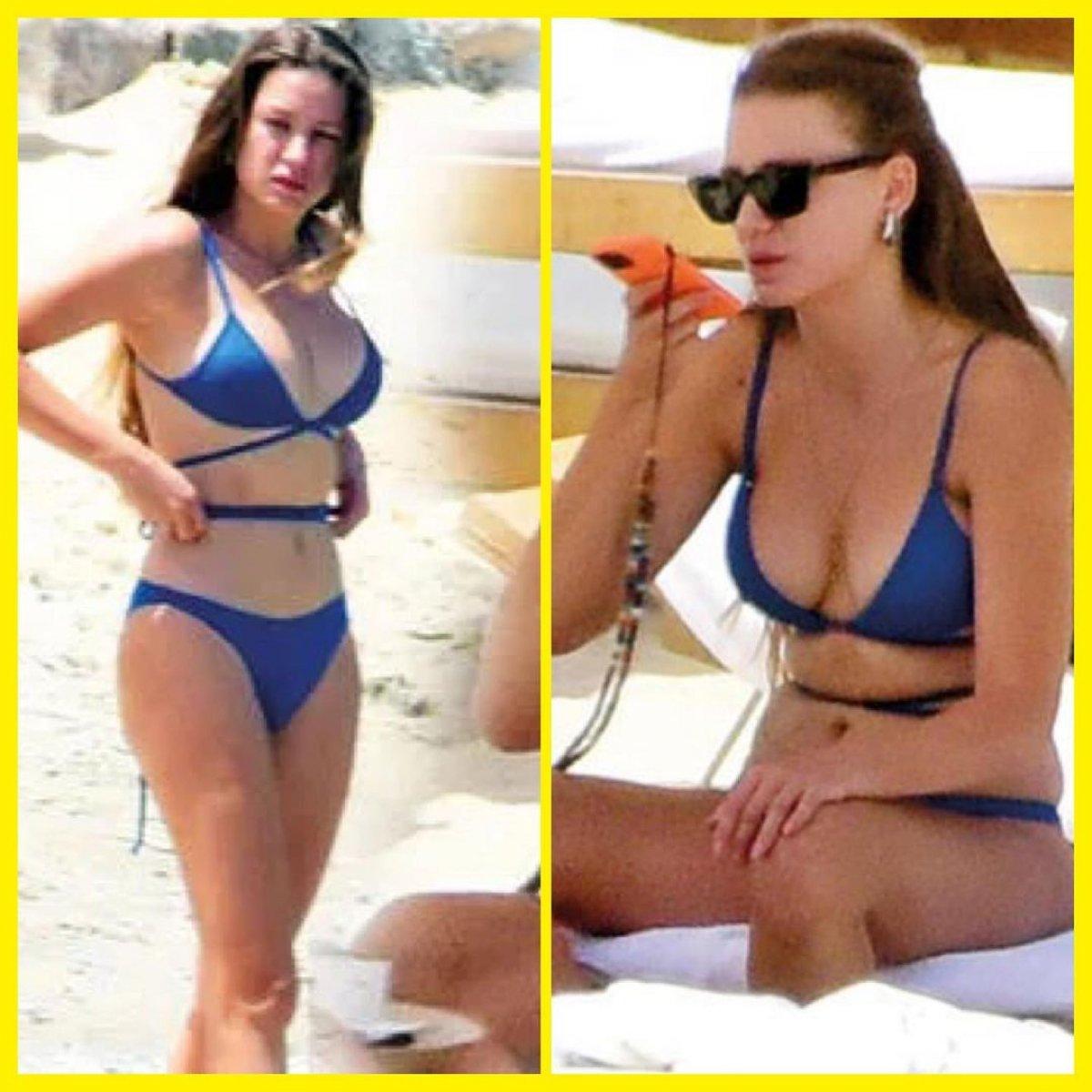 Serenay Sarıkaya plaja indi