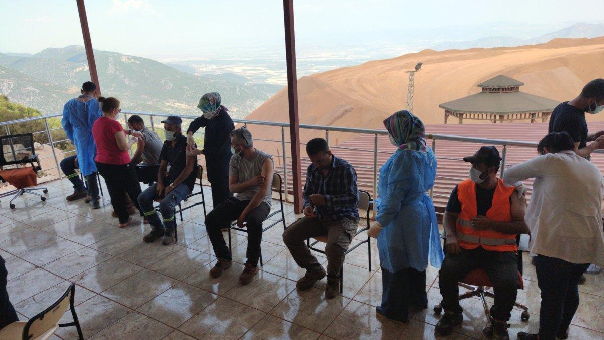 Amanos Dağı eteklerinde aşı mesaisi