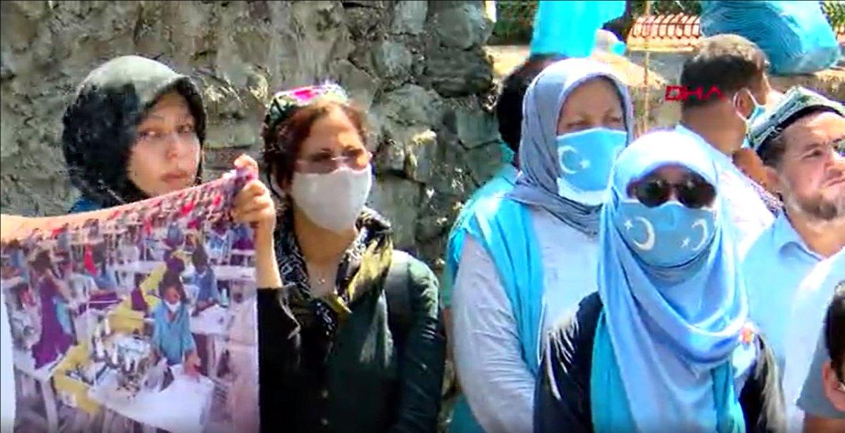 Çin Başkonsolosluğu önünde Doğu Türkistan için protesto